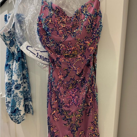 Womens Sz 7/8 B. Darlin purple sequin dress - Picture 1 of 4